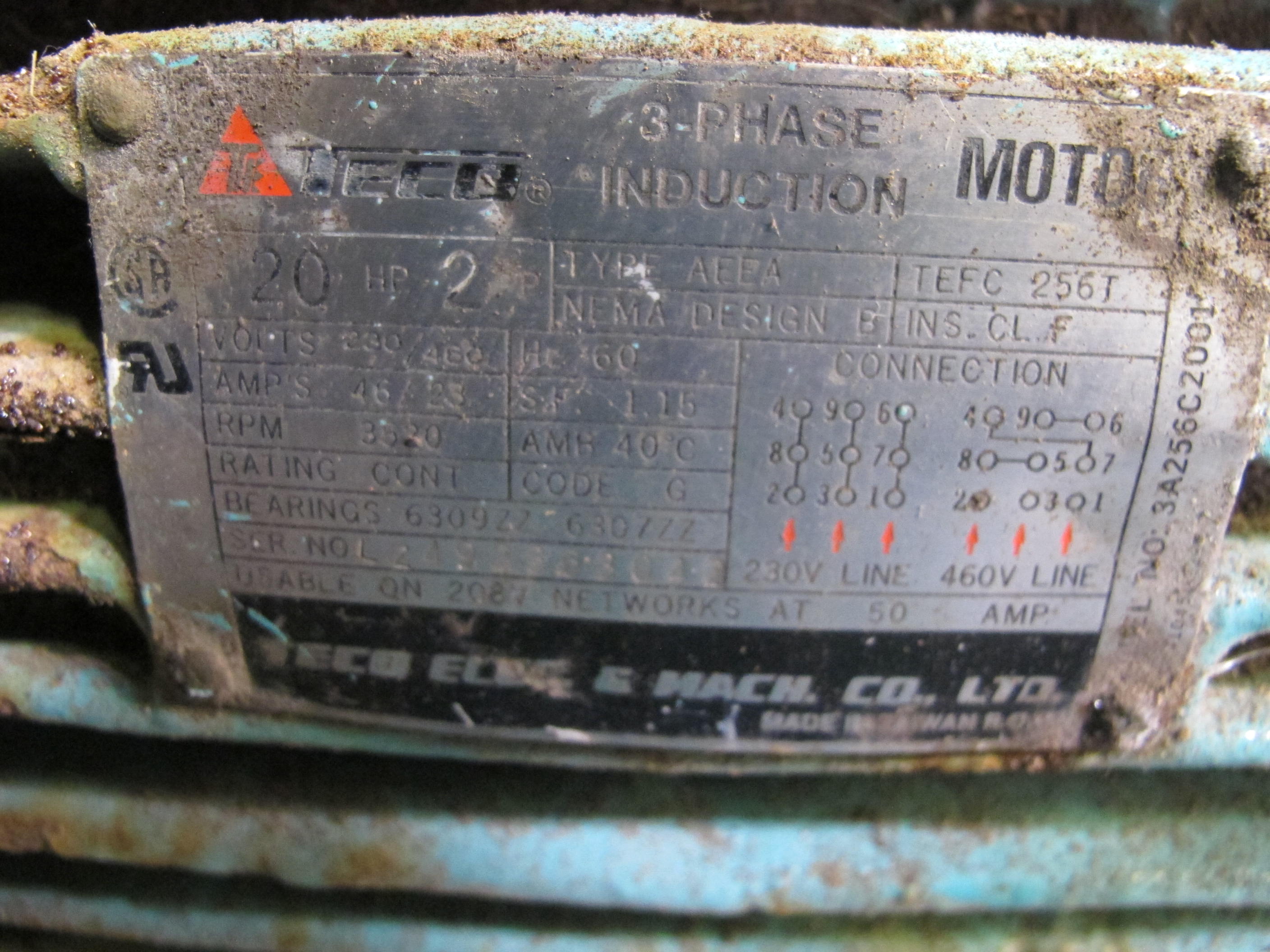 FURNAS, CLEANING FURNACE WITH TECO ELECTRIC & MACH.CO LTD. LOADING & HANDLING FEE $15-4088